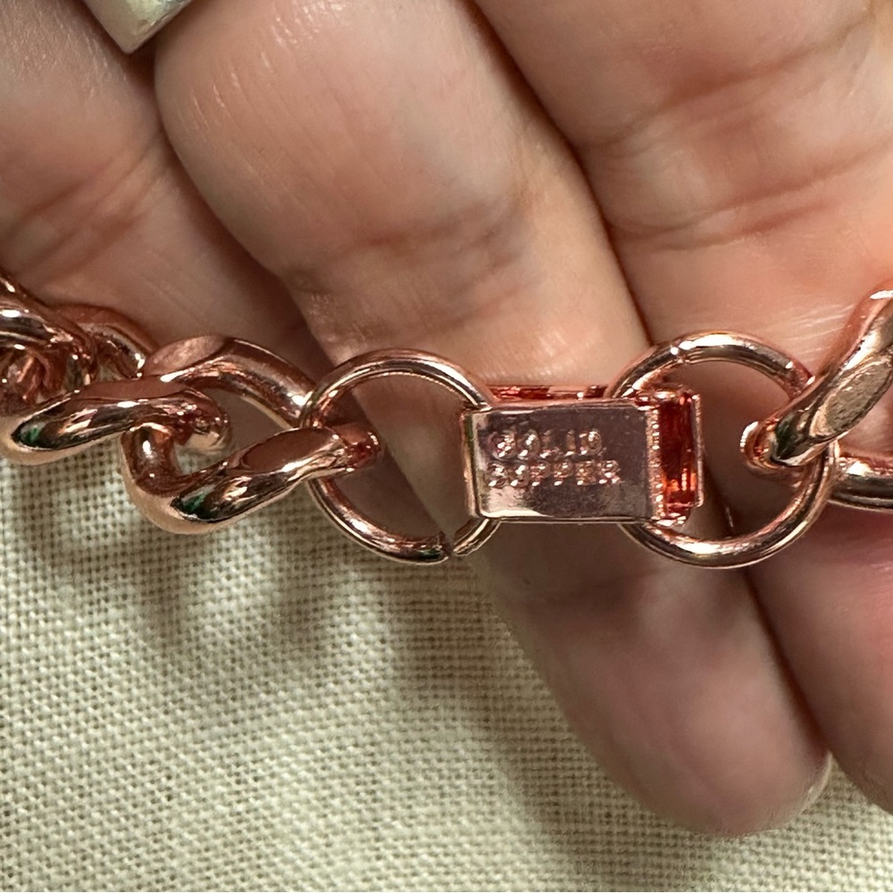 Elegant Solid Copper Chain Necklace - image 2